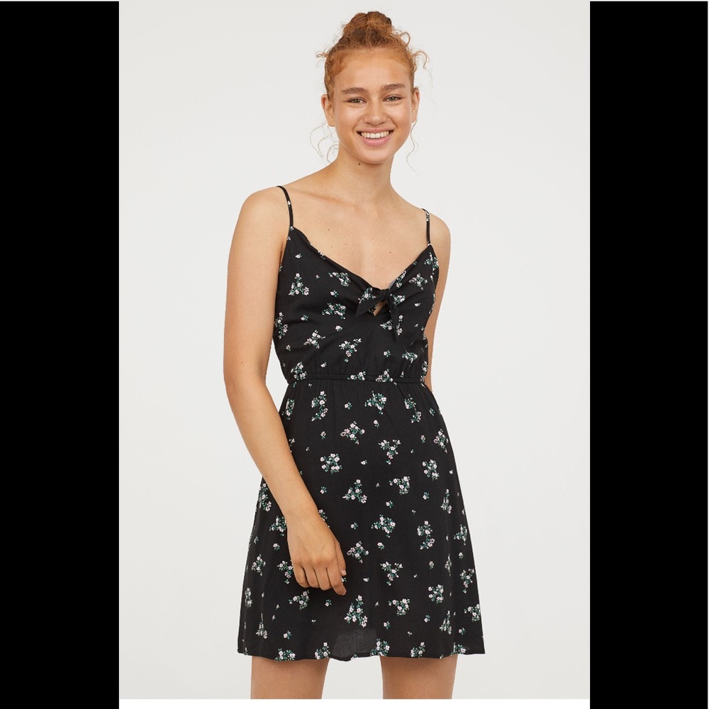 H&M tie front dress